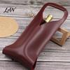 Wine Tote Bag Faux Leather Bag, Portable Carrier Pouch, Waterproof Bottle Pouch Single Holder Protector Sleeve for Champagne Beer