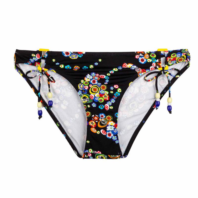 

Женские плавки бикини с принтом на завязках и бисером CHERRY BEACH