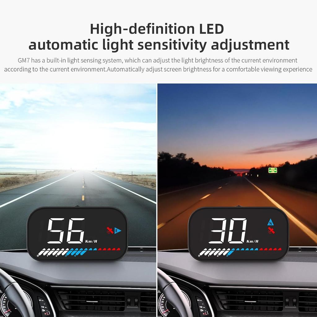 GPS Speedometer Digital Speedometer for Car, Heads up Display for Cars with Speed,Voltage,Speed Alarm (Single Segment/Four Segment), MPH Speedometer
