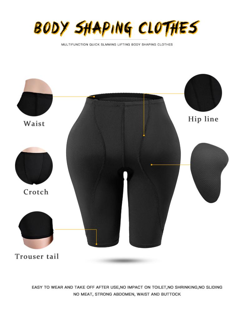 Women's Tummy Tightening Fake Buttocks Pants Hip Enlargement Lifting Padded Shapewear Girdle Plus Size Waist Shaping Briefs