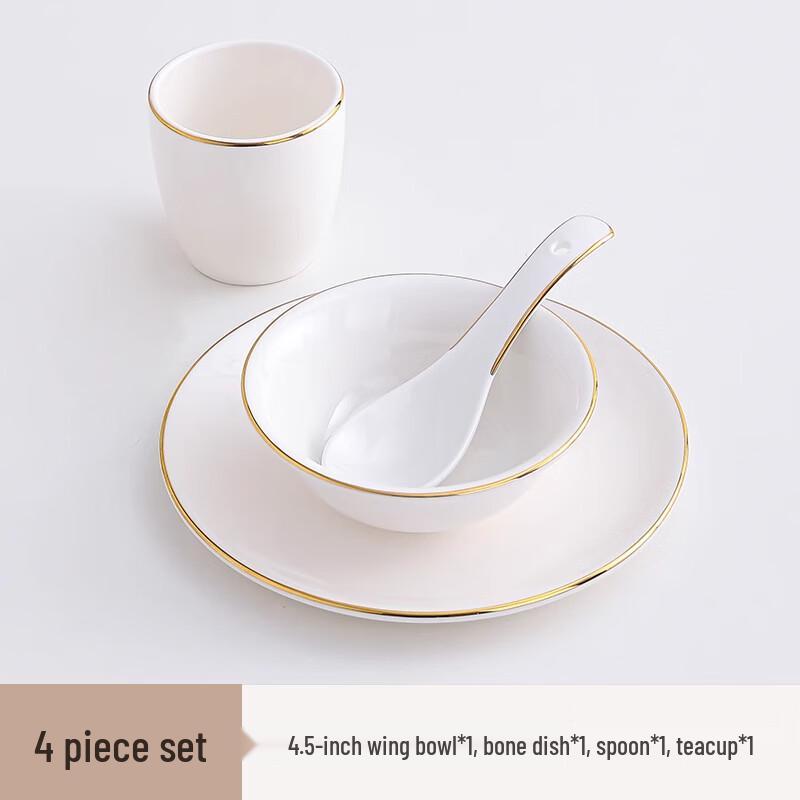 

Luxury Gold-Rimmed Ceramic Tableware Set