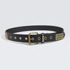 Ladies' Basic Square Studs Punk Street Style Stylish and Rustic Style Women's Belt, Eye-catching Women's Belt