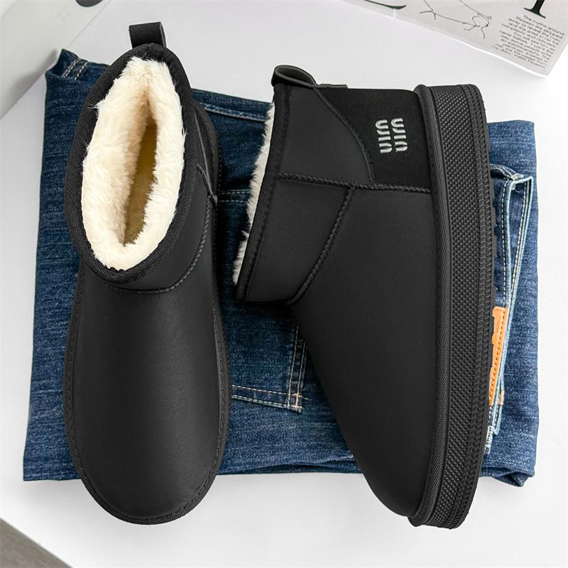 

Мужские ботинки зимние высококачественные нескользящие ботинки флисовые для сохранения тепла ботинки 2024 новые мужские зимние ботинки уличные водонепроницаемые зимние ботинки 45 чёрный