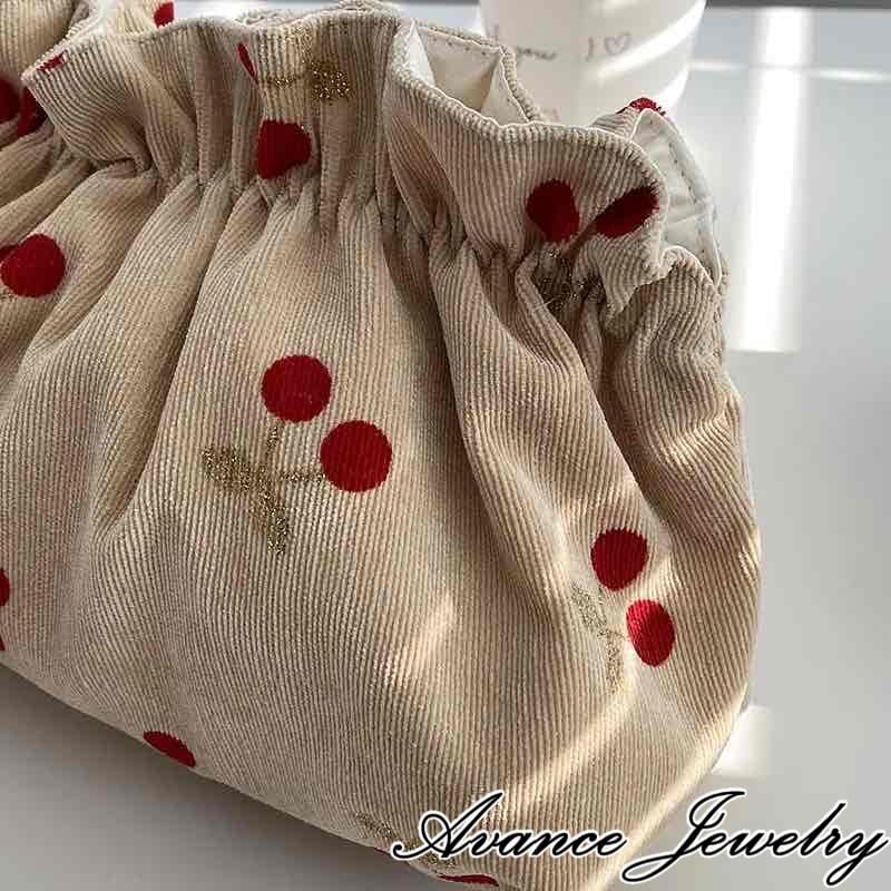 AVANCE Cherry Makeup Storage Small Item Cosmetic Popular and Stylish Travel Cosmetic Black and Red Pouch, Pouch, Organizer, Pouch, Pouch, Storage,