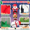 8FT Inflatable Christmas Climbing Santa Claus Reindeer & Snowman Toy Built-in LED for Outdoor Beam Roof Tree Party Yard Decor