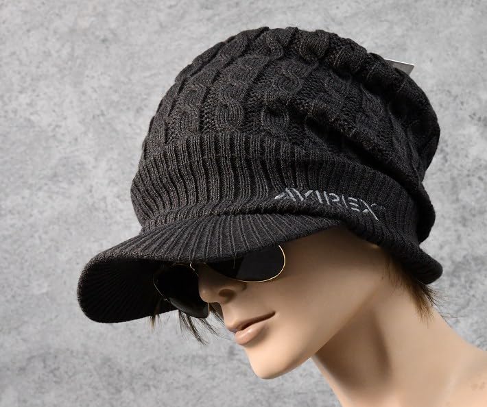 Avirex Knit Large Knit and Avirex American 80625200 7987275 Number Cap, Size, Material, Men's Women's, Brand, Military, Casual, Street, Outdoor, (JP,