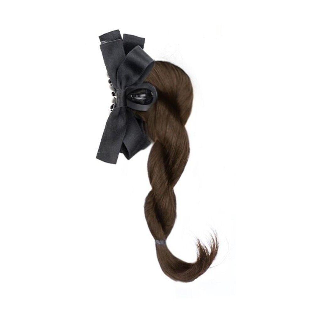 

Синтетический бант-зажим для волос, твист-коса из ткани, короткая твист-коса, бант-зажим, твист-коса, женский Brown