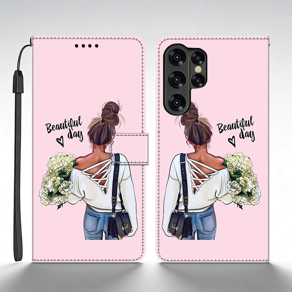 For Samsung Galaxy S25 Ultra Case Leather Wallet Flip Case For Samsung S25 Ultra Case SM-S938B Back Cover Printed Coque Fundas