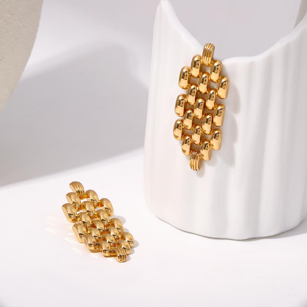 Flashbuy Gold Color Earrings for Women Charm Vintage Hollow Metal Chain Drop Earrins for Women Girls Party Zircon Accessories