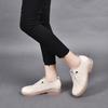 2025 spring and summer new first-layer cowhide flat-soled low-heeled single shoes round head rhinestone soft-soled soft-sided loafers small leather sh