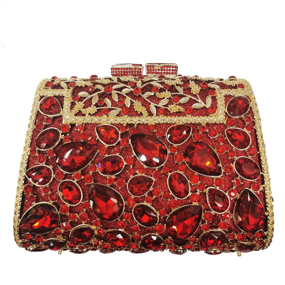 Large Blue Stone Evening Bag Rhinestone Clutch Purse Women Luxury Wedding Purse Bridal Party Formal Crystal Handbags Diamond