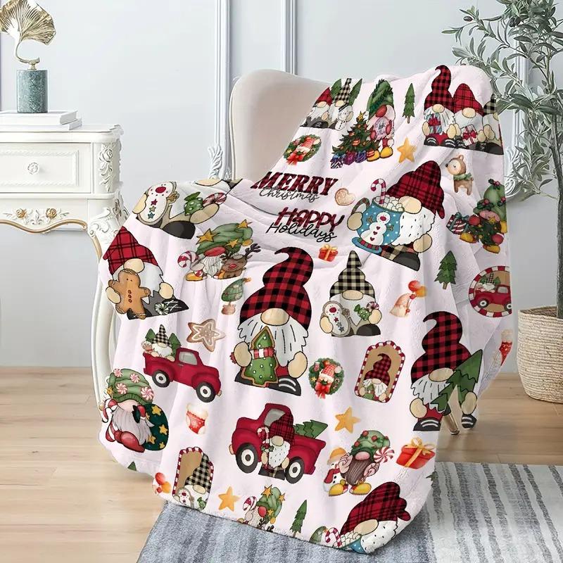 Christmas Gift Cookies Printed Blanket for Sofa Bed Travel Camping Living Room Office Conditioning Blanket for All Seasons Gifts