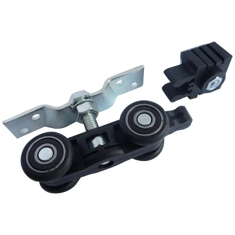 

1 set Solid Wood Sliding Door Track Pulley Kit with Easy - Install Buffer Hanging Wheels Full - Set Hardware for Home Use