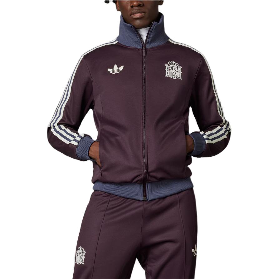 adidas Πρωτότυπο Μπουφάν Φόρμας Beckenbauer Ισπανία Ποδόσφαιρο Casual Culture Μπουφάν Ανδρικά Μπλούζες Μπορντό IU2136