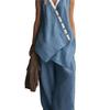 2026 spring and summer independent station European and American V-neck irregular button sleeveless vest wide leg pants casual fashion suit