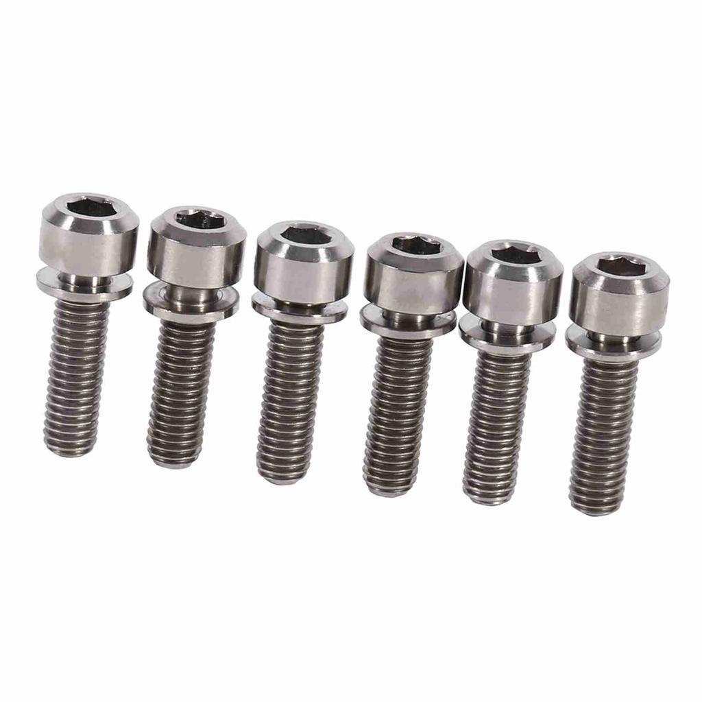 6 Pieces Mountain Bike M5 X 18mm Stem S Screw With Washer( )