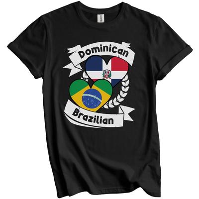 Dominican Brazilian Heart Flags Dominican Republic Brazil T-Shirt
