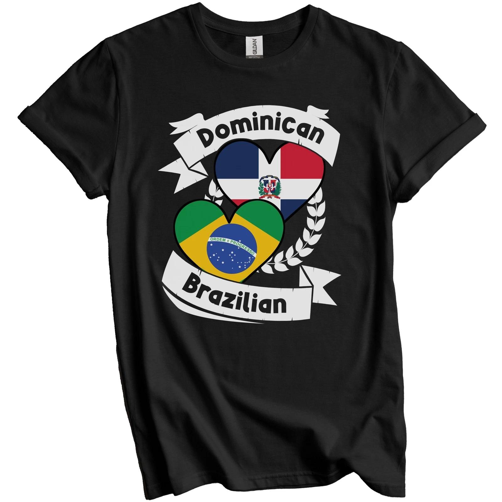 Dominican Brazilian Heart Flags Dominican Republic Brazil T-Shirt S