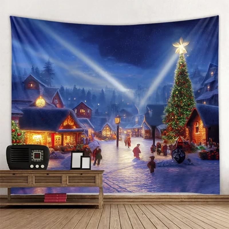 Christmas Winter Snowy Forest  Wall Hanging Tapestry Christmas Wall Hanging Tree Wall Hanging Gorgeous Christmas Tree Fireplace Gifts