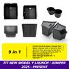 for Tesla New Model Y Juniper Launch 2025 Console & Armrest & Rear Trunk Storage Bins Side Box Organiser  Watercup Accessories