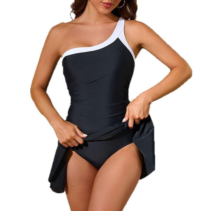 Einseitiger Badeanzug für Damen mit Schleife, rückenfreier Badeanzug