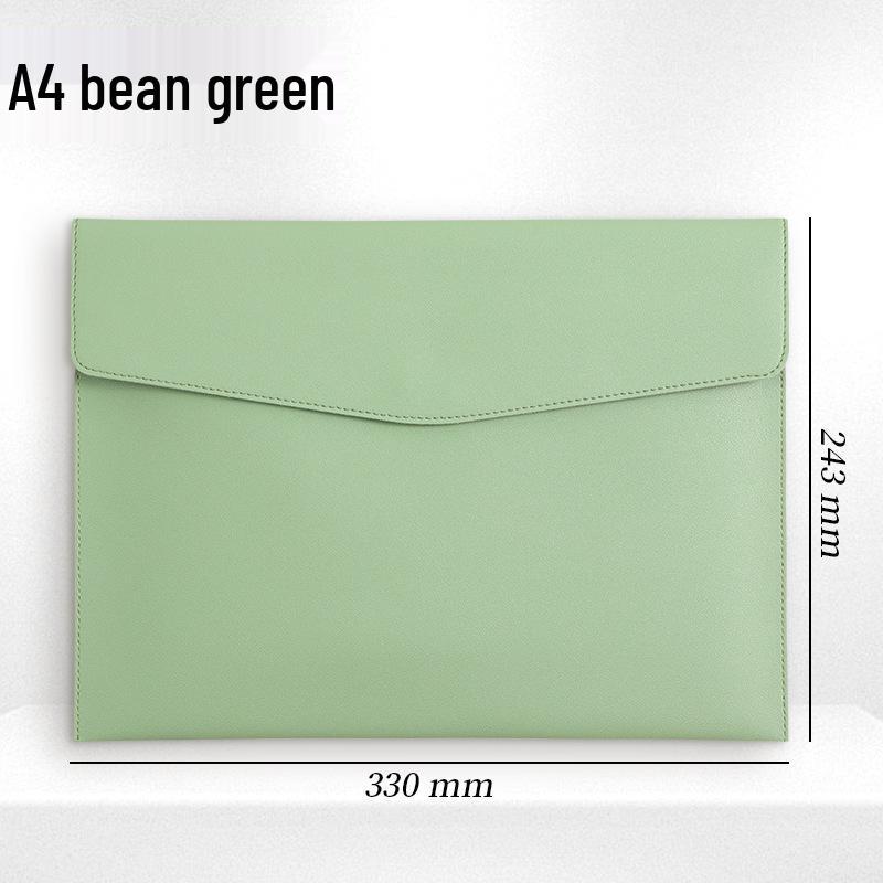 A4 Textured Leather File Bag, Custom Logo, Waterproof, Large Capacity Document Holder