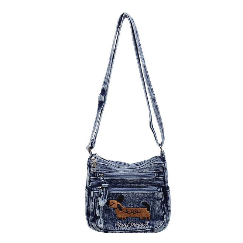 Retro Niche Denim Shoulder Bag Women's 2025 Autumn New Lazy Style Fashion Messenger Bag Casual Travel Bag