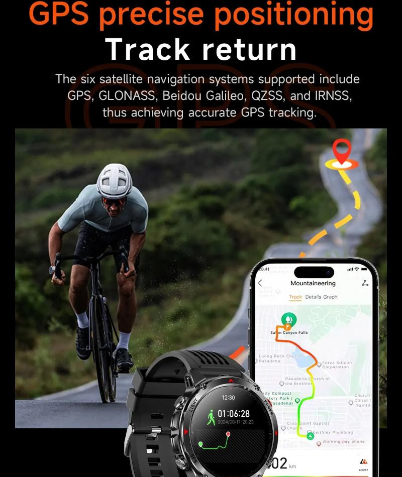 2026 T-Rex 3 Ultra Reloj Inteligente GPS 30ATM Impermeable Brújula GNSS de Doble Banda Grado Militar Cristal de Zafiro Llamada Batería Larga Reloj Inteligente para Hombre de Exterior