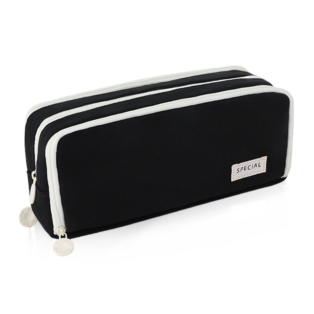 

iSuperb Пенал кремовый чехол для карандашей 5 цветов большая вместимость двойное открытие окошко двухцветный пенал держатель для карандашей удобный пенал черный темно-синий