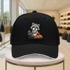 Raccoon Eating Pizza Baseball Cap Adjustable Outdoor Sports Lightweight Curved Brim Hat