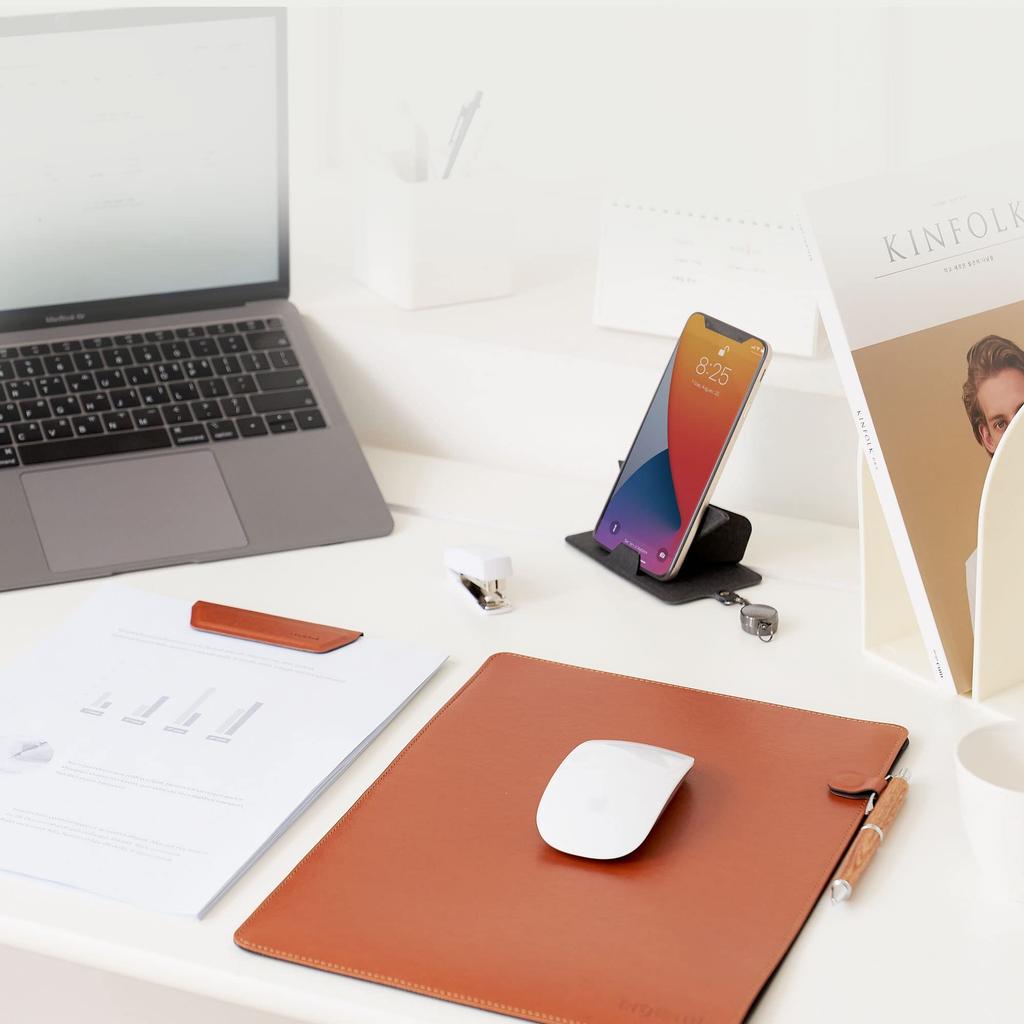 ergomi Individual Folder A4 Multifunctional PU Leather with Magnetic Clip and Pen Ideal for Document and Contract Office and New Employee Gift [Fits