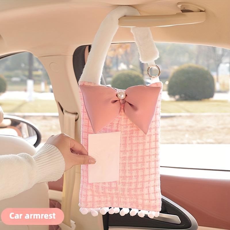 1 Pieza Caja de Pañuelos para Coche Estilo Xiaoxiangfeng Caja de Papel para Colgar en el Respaldo del Asiento del Coche Toalla de Papel Multifuncional para Coche Decoración del Coche