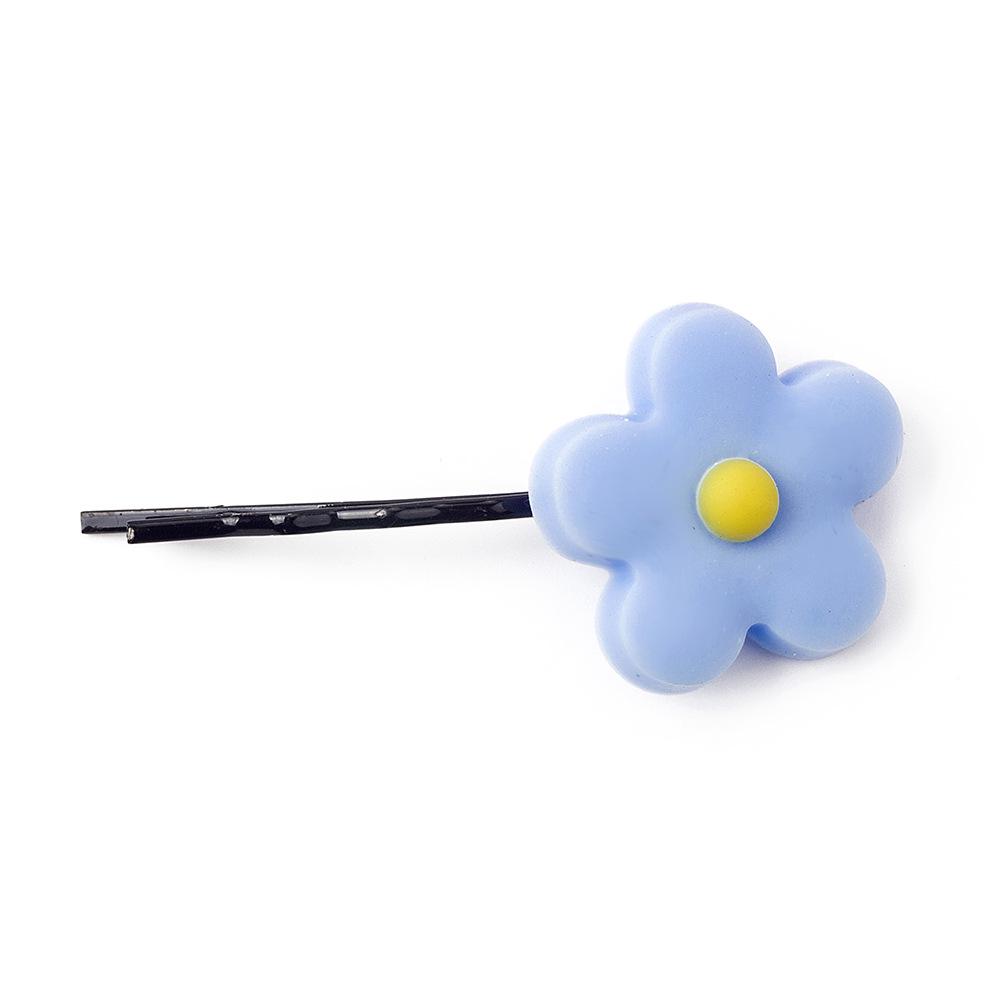 Hyunya Style Candy-Colored Flower Hairpin, Colorful Sweet Flower One-Word Clip Bangs Clip Edge Clip Female