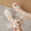 Fashion 2025 Summer Chunky High Heels Shoes Ladies Narrow Band Sandals Ankle Strap Slingback Sandalias Femme Wedges Open Toe Dress Shoes