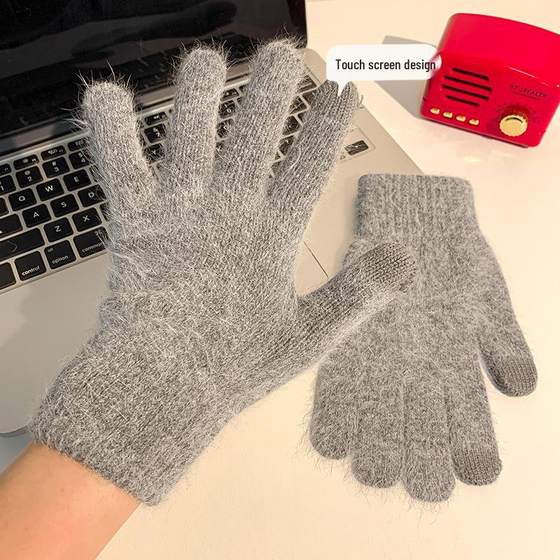 Korean Winter Touchscreen Knitted Gloves - Stylish Windproof Warmth for Women and Students