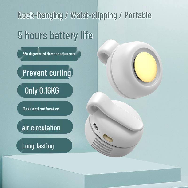 Compact Rechargeable Leafless Waist Fan - Silent and Portable Color box: 92*67.5*73mm