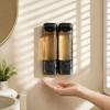 Dispenser Sapone Senza Foratura, Dispenser Shampoo e Balsamo, 3 Scomparti a Parete Bloccabile Doccia Grande Capacità Liquido per Casa Hotel