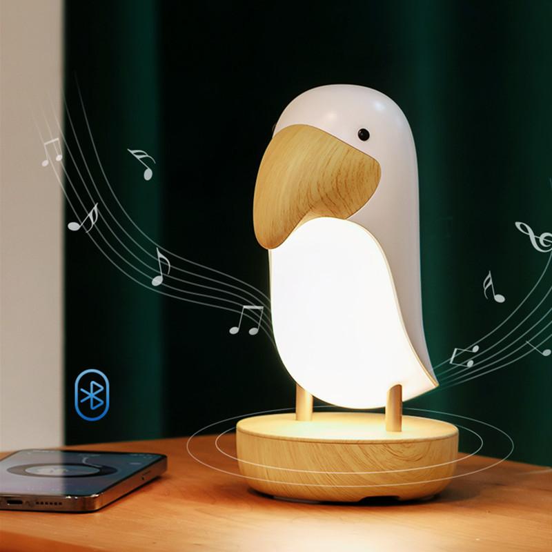 Woodpecker Table Lamp USB Charging Dimming Bluetooth Speaker Atmosphere Light Creative Bedroom Bedside Night Light