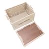 Folding Camping Storage Box with Wooden Lid Collapsible Storage Bin Container with Wheels for Car Camping Picnic
