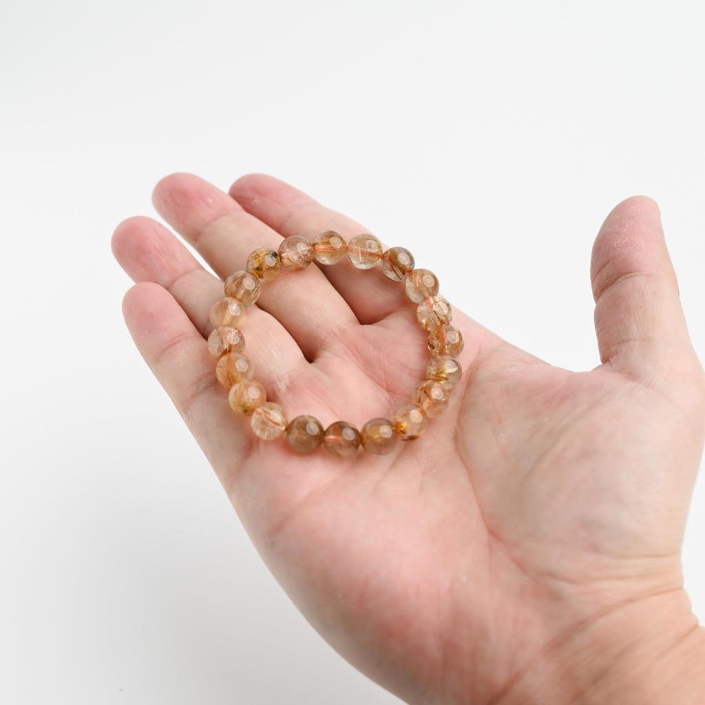 Eigado Jewelry Town Shosenkyo Rutilated Quartz 10mm 16cm Wrist Limited Natural Power Prayer Good Luck Feng Shui Bracelet, Stone, Circumference,