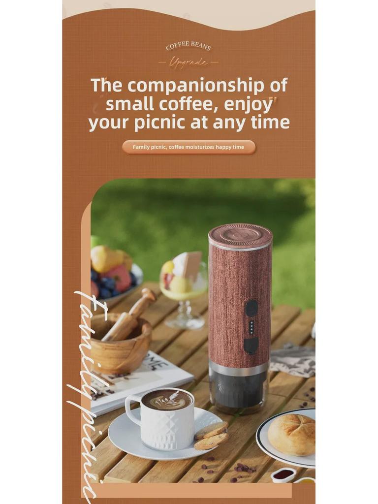 Přenosný bezdrátový kávovar na espresso: Systém 3 v 1 italská automatická kapsle a kávový prášek