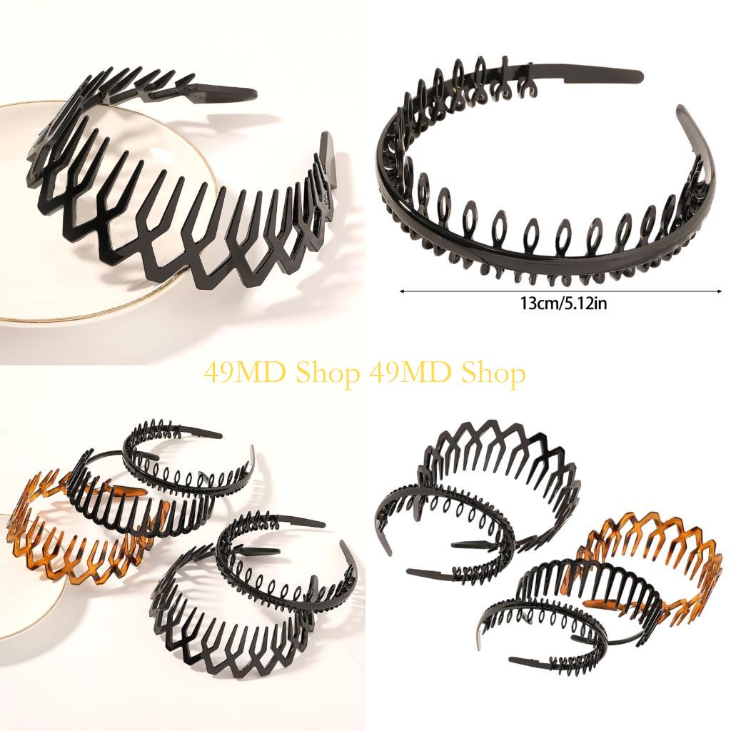 49MD Multipurpose Teeth Grip Hairband 5Pieces NonSlip Hairhoop For Women Face Washing CN