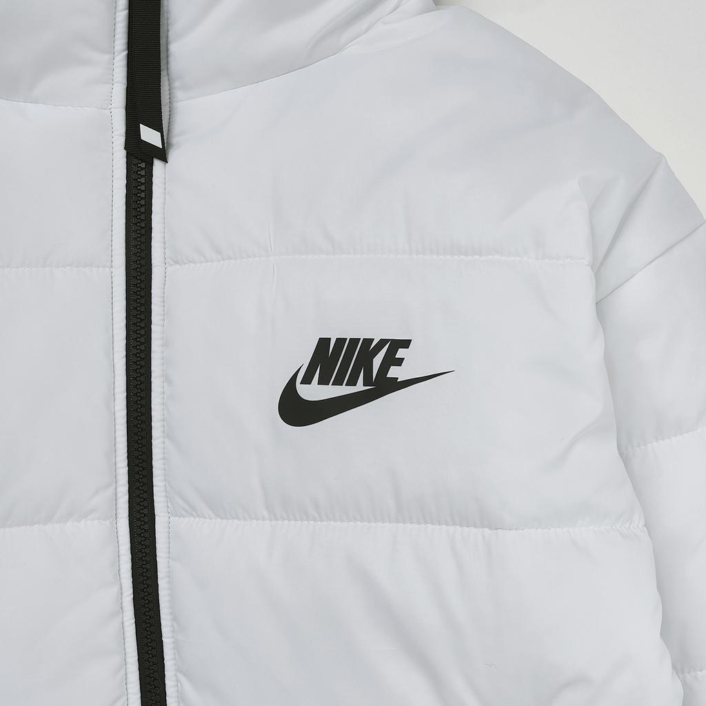 Nike Logo Print Windproof Breathable Hooded Zip-Up Long Sleeve Down Jacket Women Outerwear DJ6996-100