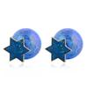 Niche Design Blue Starry Sky Series Simple Stud Earrings, Female Moon Star Temperament Versatile Earrings Long Earrings