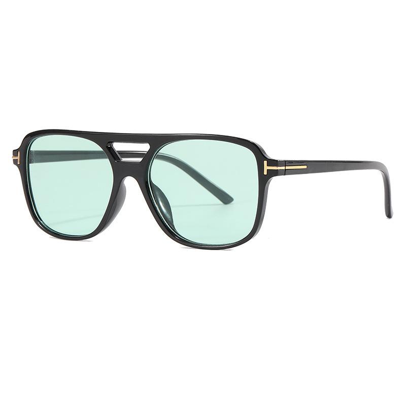 Double Beam Sunglasses Fashion Trend Box Sunglasses Retro Uv Protection Personalized Glasses S24083