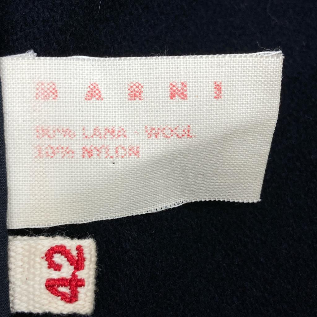 MARNI Navy wool short jacket with corsage Jacket 42 NavyUsed