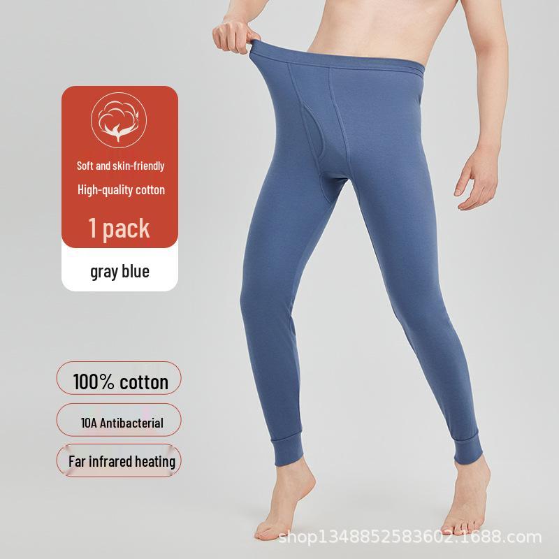 Men's Lightweight Cotton Wool Thermal Pants – Youth Antibacterial Basics, Warm for Autumn/Winter, Single Layer, Free Shipping.