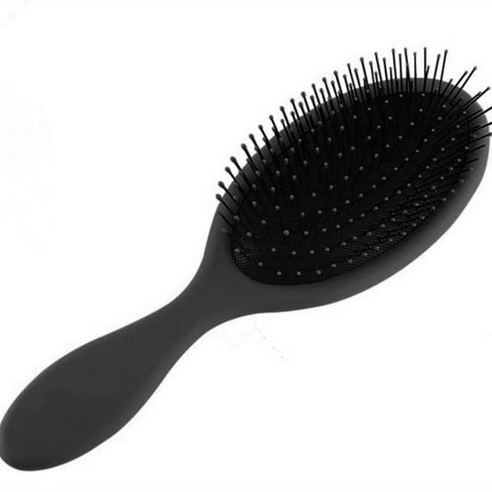 

Міні-унісекс кишенькового розміру проти ковзання щітка для вологого сухого волосся Масажер для шкіри голови чорний