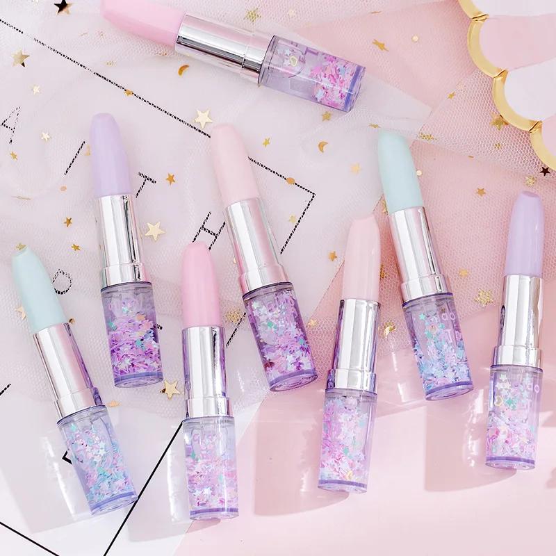 Creative Lipstick Shape Glitter Gel Pen Quicksand 0.5mm Signature School Office Writing Supplies Japanese Stationery