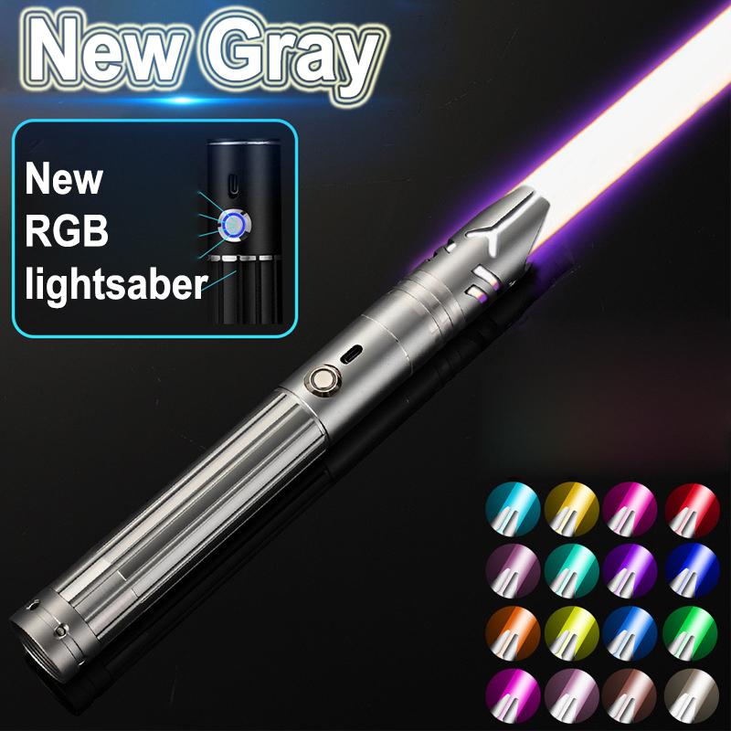 Metal Lightsaber Laser Sword Toys RGB Light Saber 15Color Change Kids Soundfonts Force FX FOC Blaster Toys Jedi Laser Sword Gift